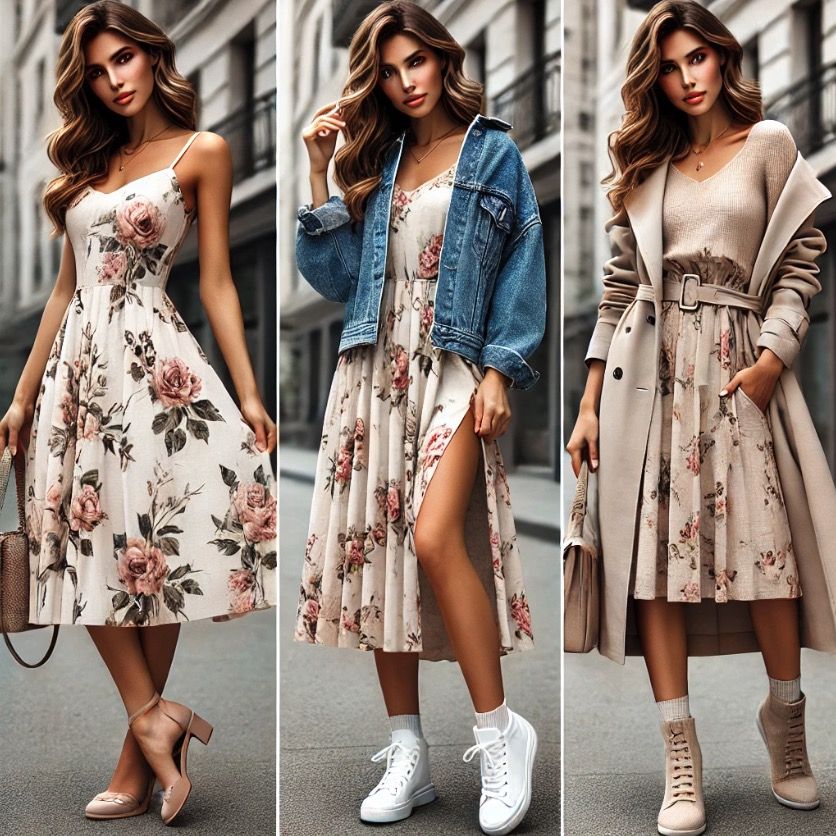 vestido midi con estampado floral suave primavera 2025